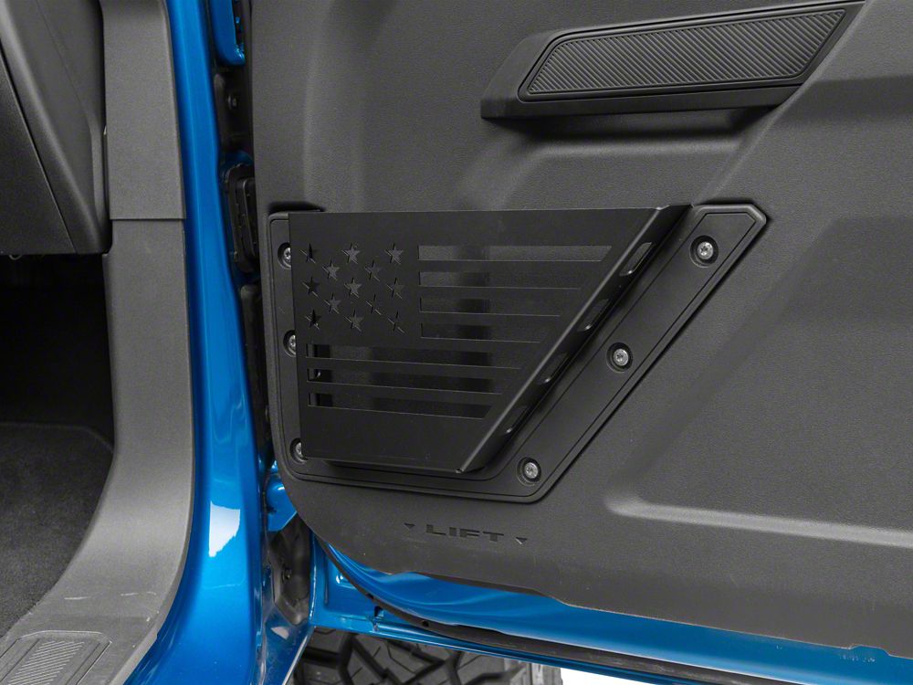 RedRock Aluminum Front Door Storage Panel with Flag Cutout (21-25 Bronco)