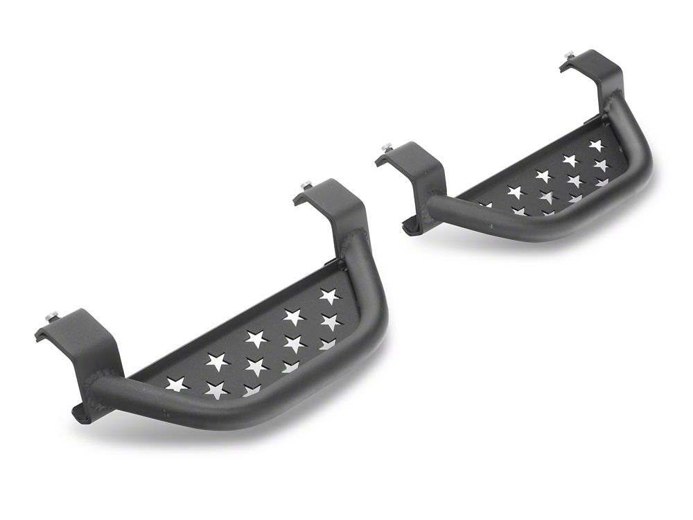 RedRock Stubby Side Step Bars; Black (21-25 Bronco w/ Factory Rock Rails)
