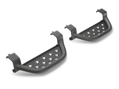 RedRock Stubby Side Step Bars; Black (21-25 Bronco w/ Factory Rock Rails)