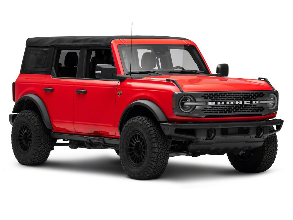 RedRock Stubby Side Step Bars; Black (21-25 Bronco w/ Factory Rock Rails)