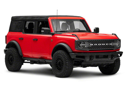 RedRock Stubby Side Step Bars; Black (21-25 Bronco w/ Factory Rock Rails)