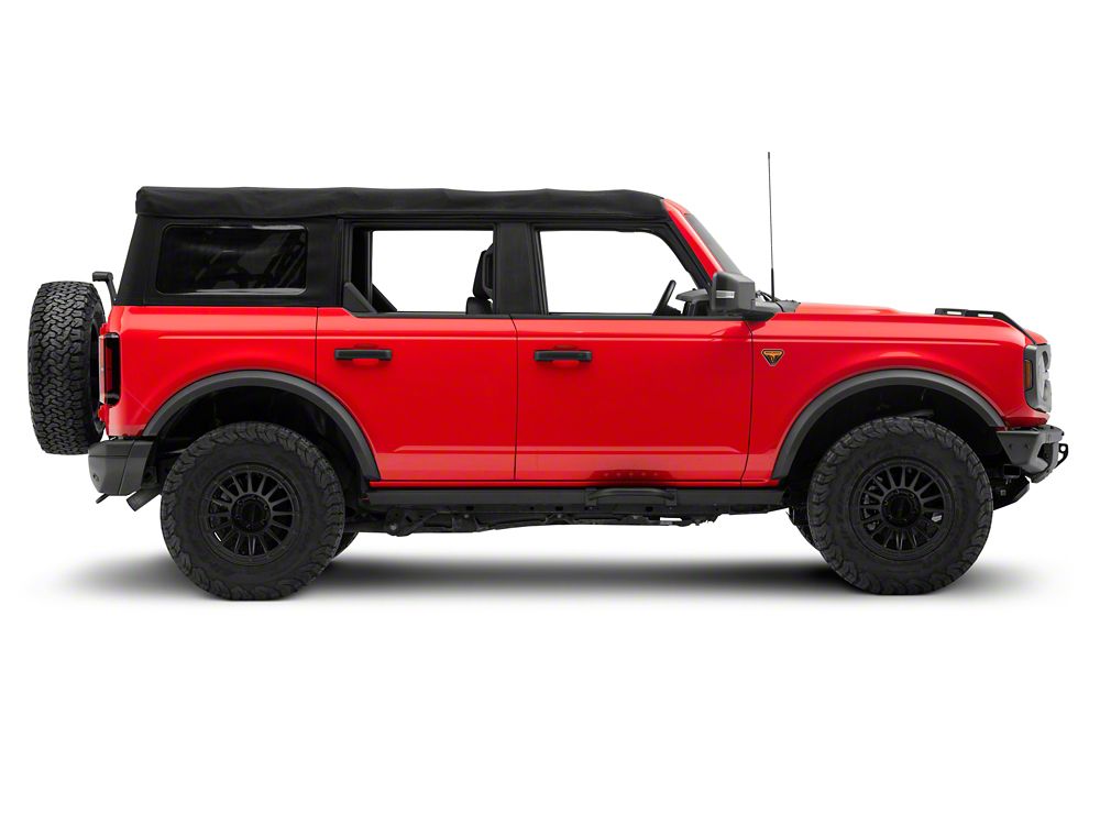 RedRock Stubby Side Step Bars; Black (21-25 Bronco w/ Factory Rock Rails)