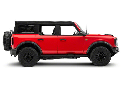 RedRock Stubby Side Step Bars; Black (21-25 Bronco w/ Factory Rock Rails)