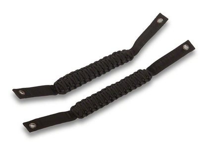 RedRock Paracord Grab Handles; Front; Black (21-25 Bronco)