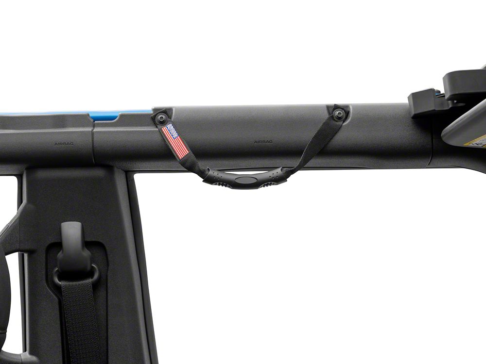 RedRock Grab Handles with Flag Logo; Front and Rear; Black (21-25 Bronco 4-Door)
