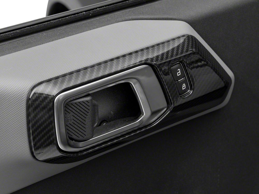 RedRock Interior Door Handle Trim; Carbon (21-25 Bronco 4-Door)