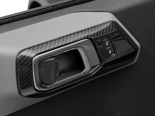 RedRock Interior Door Handle Trim; Carbon (21-25 Bronco 4-Door)