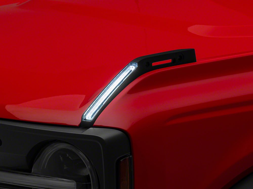 RedRock Hood Mounted Accessory DRL; Amber/White (21-25 Bronco)