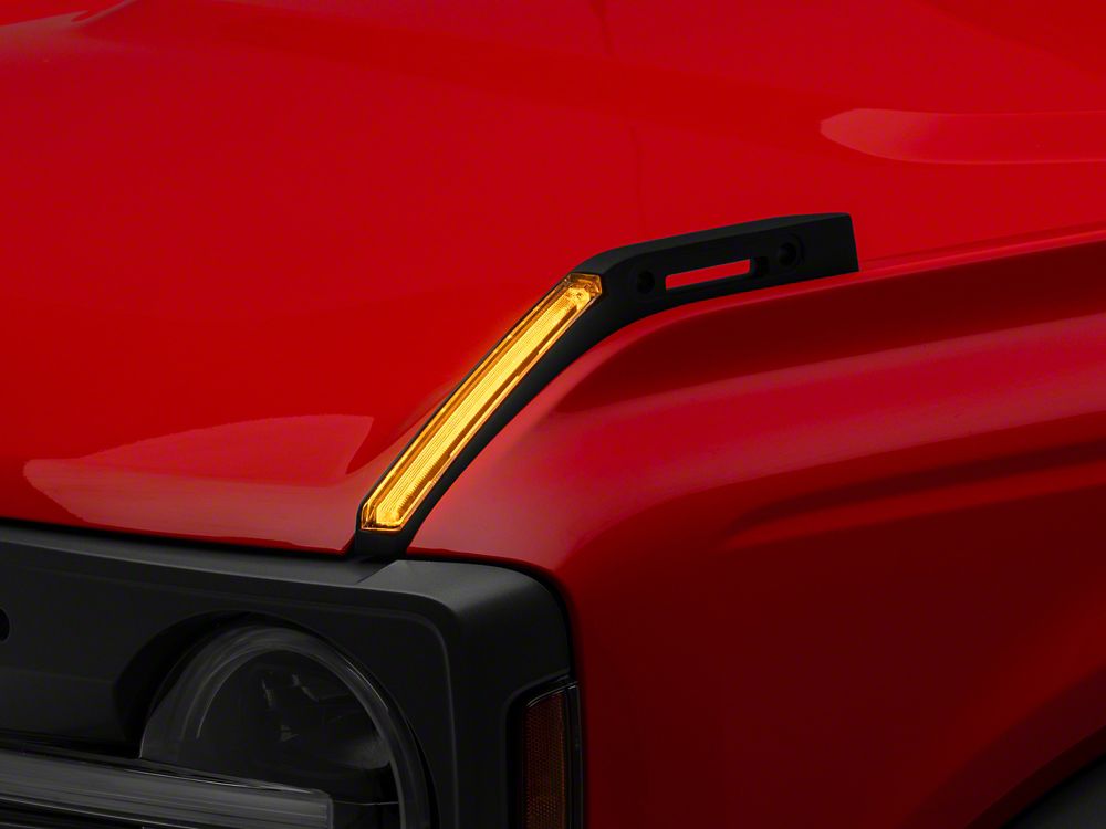 RedRock Hood Mounted Accessory DRL; Amber/White (21-25 Bronco)