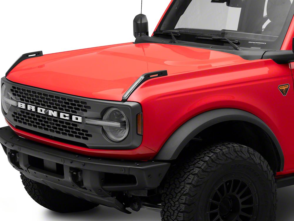 RedRock Hood Mounted Accessory DRL; Amber/White (21-25 Bronco)