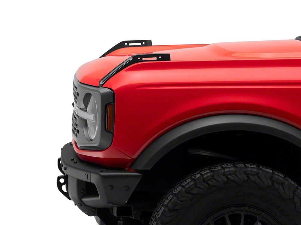 RedRock Hood Mounted Accessory DRL; Amber/White (21-25 Bronco)