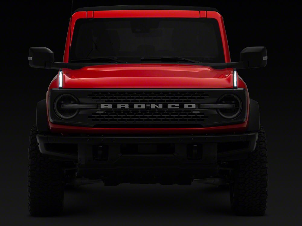RedRock Hood Mounted Accessory DRL; Amber/White (21-25 Bronco)