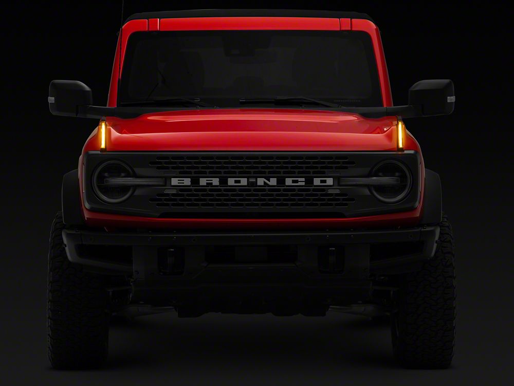 RedRock Hood Mounted Accessory DRL; Amber/White (21-25 Bronco)