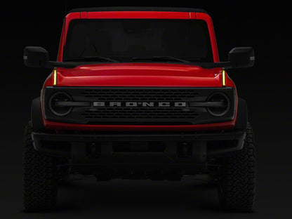 RedRock LED Hood Tie Down Lighting; Amber (21-25 Bronco)