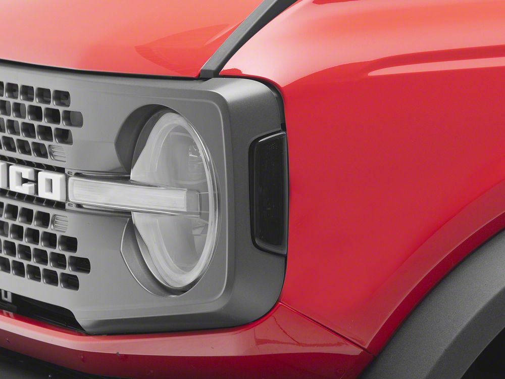 RedRock Grille Side Marker Light Covers; Smoked (21-25 Bronco)