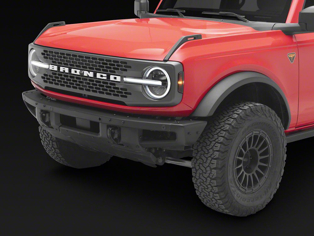 RedRock Grille Side Marker Light Covers; Smoked (21-25 Bronco)