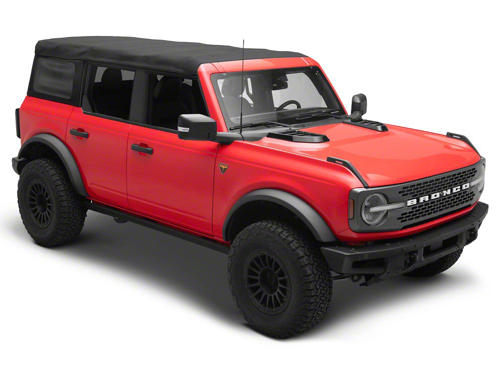 RedRock Hood Vent Covers; Black (21-25 Bronco, Excluding Raptor)