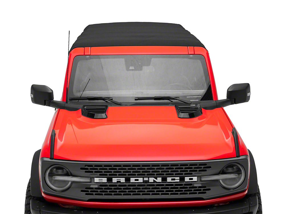 RedRock Hood Vent Covers; Black (21-25 Bronco, Excluding Raptor)