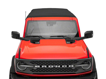 RedRock Hood Vent Covers; Black (21-25 Bronco, Excluding Raptor)