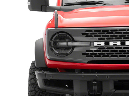RedRock Off Road Headlight Guards; Black (21-25 Bronco)