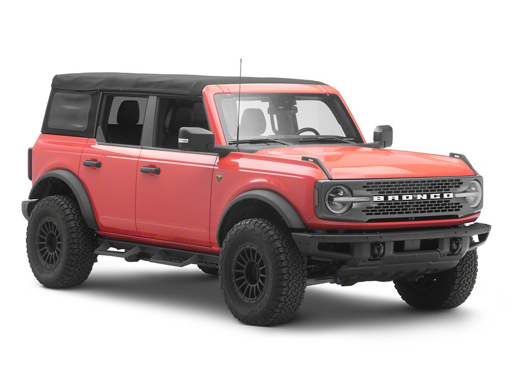 RedRock 4-Inch Drop TC1 Running Boards; Textured Black (21-25 Bronco 4-Door)