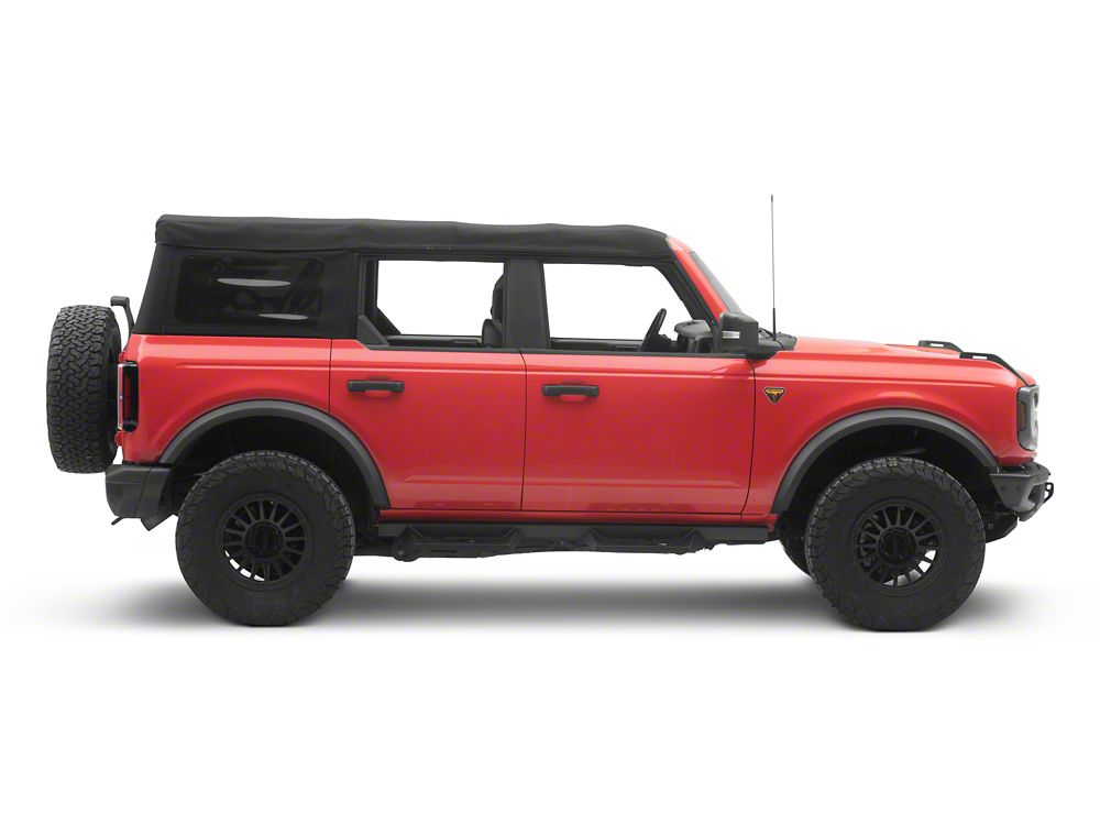 RedRock 4-Inch Drop TC1 Running Boards; Textured Black (21-25 Bronco 4-Door)