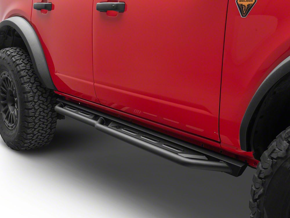 RedRock TC3 HD Rocker Steps; Textured Black (21-25 Bronco 4-Door)