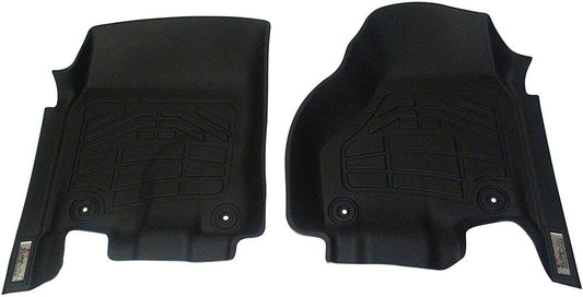 RedRock Sure-Fit Front Floor Liners; Black (12-18 RAM 2500 Crew Cab, Mega Cab w/ Two Retention Hooks)