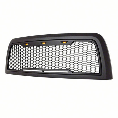 RedRock Impulse Upper Replacement Grille with Amber LED Lights; Matte Black (13-18 RAM 3500)