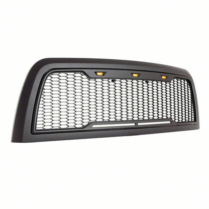 RedRock Impulse Upper Replacement Grille with Amber LED Lights; Matte Black (13-18 RAM 3500)