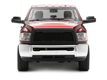 RedRock Baja Upper Replacement Grille with LED; Matte Black (10-18 RAM 2500)