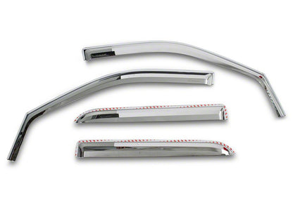 RAM Licensed by RedRock Element Chrome Window Visors; Channel Mount; Front and Rear (10-18 RAM 2500 Crew Cab, Mega Cab)