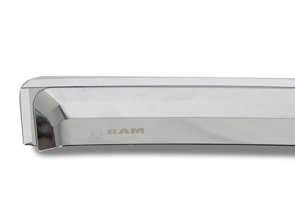 RAM Licensed by RedRock Element Chrome Window Visors; Channel Mount; Front and Rear (10-18 RAM 2500 Crew Cab, Mega Cab)