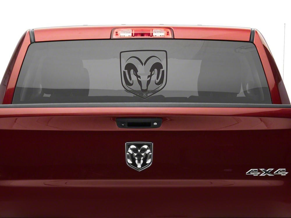 RAM Licensed by RedRock Large RAM Head Logo; Matte Black (03-18 RAM 2500)