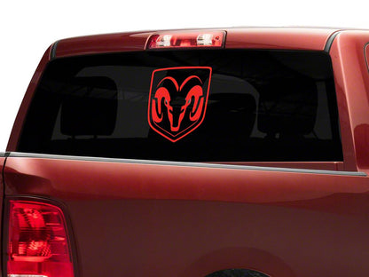 RAM Licensed by RedRock Large RAM Head Logo; Red (03-18 RAM 2500)