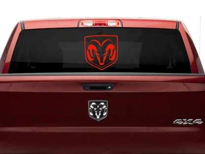 RAM Licensed by RedRock Large RAM Head Logo; Red (03-18 RAM 2500)