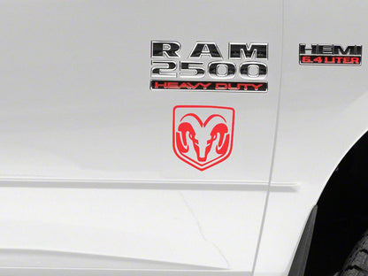 RAM Licensed by RedRock Small RAM Head Logo; Red (03-18 RAM 2500)