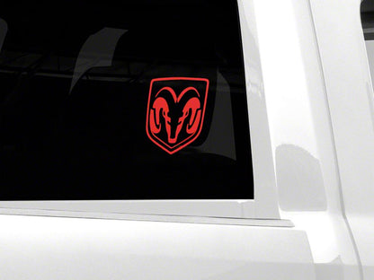 RAM Licensed by RedRock Small RAM Head Logo; Red (03-18 RAM 2500)