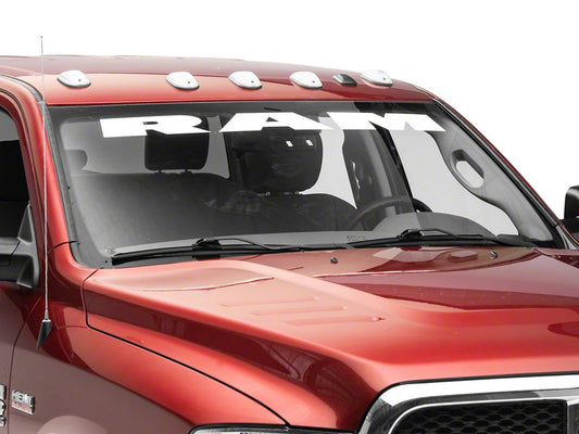 RAM Licensed by RedRock RAM Windshield Banner; White (03-18 RAM 2500)