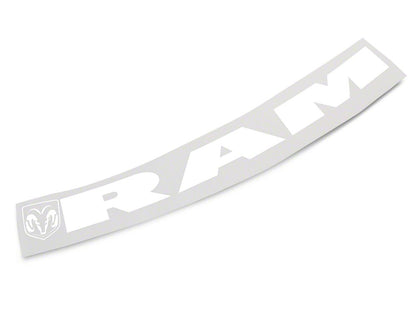 RAM Licensed by RedRock RAM with Head and Logo Windshield Banner; White (03-18 RAM 2500)