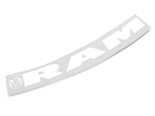 RAM Licensed by RedRock RAM with Head and Logo Windshield Banner; White (03-18 RAM 2500)