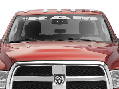 RAM Licensed by RedRock RAM with Head and Logo Windshield Banner; Frosted (03-18 RAM 2500)