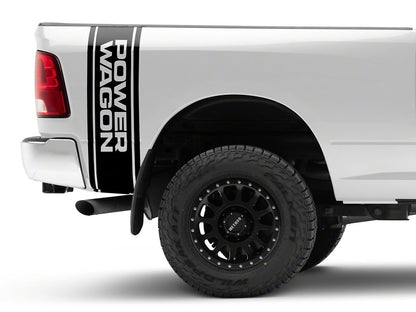 RAM Licensed by RedRock Power Wagon Rear Vertical Stripe; Gloss Black (03-24 RAM 2500)