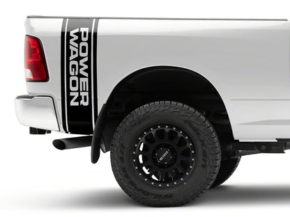 RAM Licensed by RedRock Power Wagon Rear Vertical Stripe; Matte Black (03-24 RAM 2500)