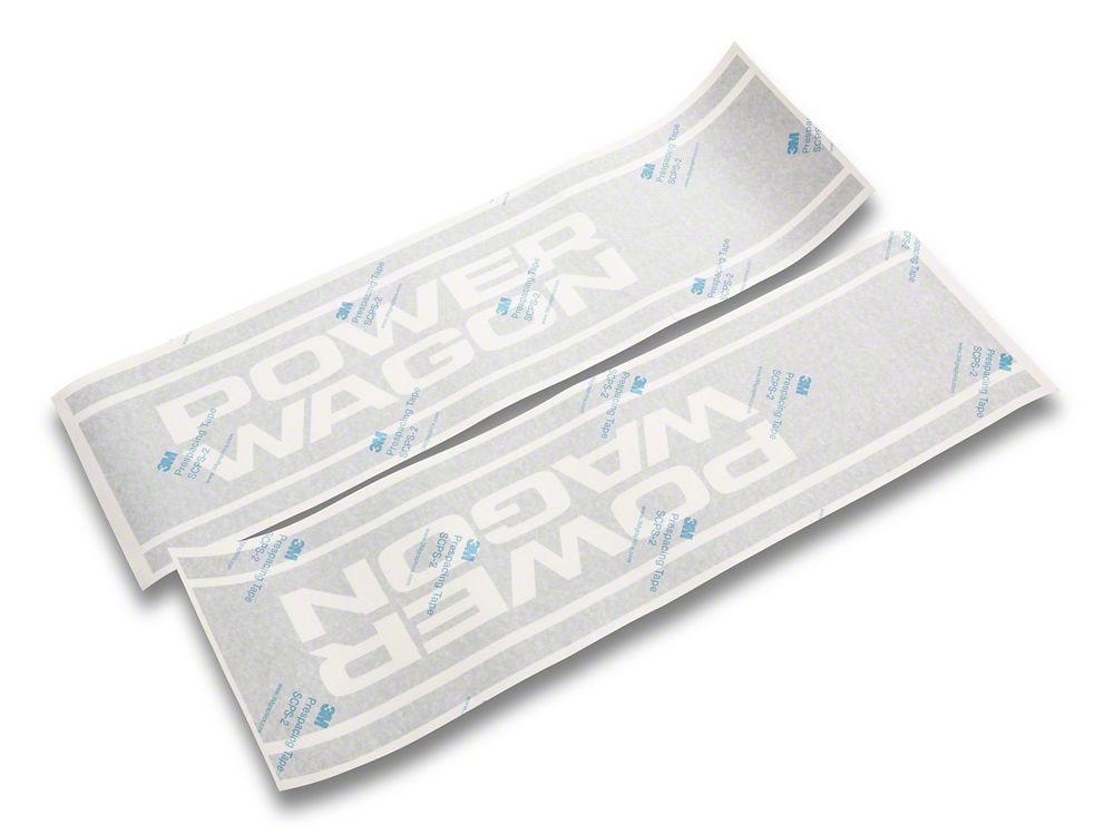 RAM Licensed by RedRock Power Wagon Rear Vertical Stripe; Silver (03-24 RAM 2500)