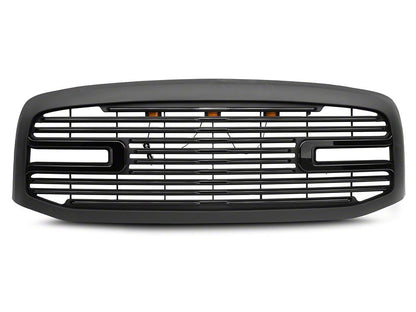 RedRock Boss Upper Replacement Grille with LED DRL; Matte Black (06-09 RAM 2500)