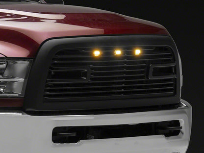 RedRock Boss Upper Replacement Grille with LED DRL; Matte Black (10-18 RAM 2500)