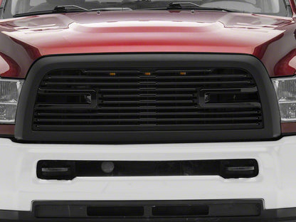 RedRock Boss Upper Replacement Grille with LED DRL; Matte Black (10-18 RAM 2500)
