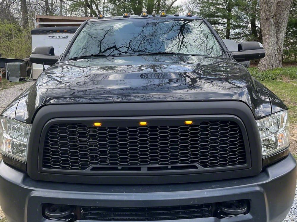 RedRock Baja Upper Replacement Grille with LED Lighting; Matte Black (10-12 RAM 3500)