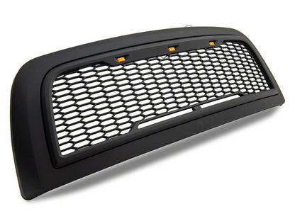 RedRock Baja Upper Replacement Grille with LED Lighting; Matte Black (10-12 RAM 3500)